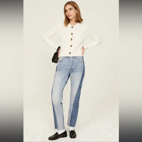 Madewell Textural Knit Cardigan Sweater Chunky creamy off white Ivory Small - Picture 5 of 11